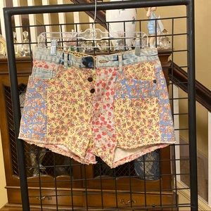 Farm Rio x Anthropologie Floral Patchwork Jean Shorts  size 29 NWT